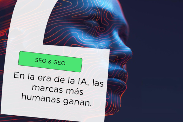 Ilustración que muestra la diferencia entre contenido generado por IA y el contenido para humanos en una estrategia de marketing digital.